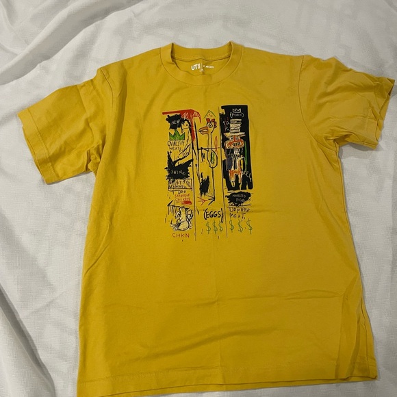 Uniqlo Basquiat Graphic Yellow T-Shirt - Picture 1 of 5